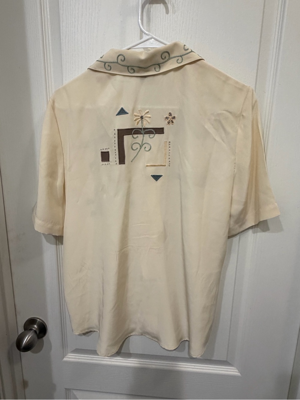 Blue Ice Cream Embroidered Short-Sleeve Blouse - Picture 2 of 3